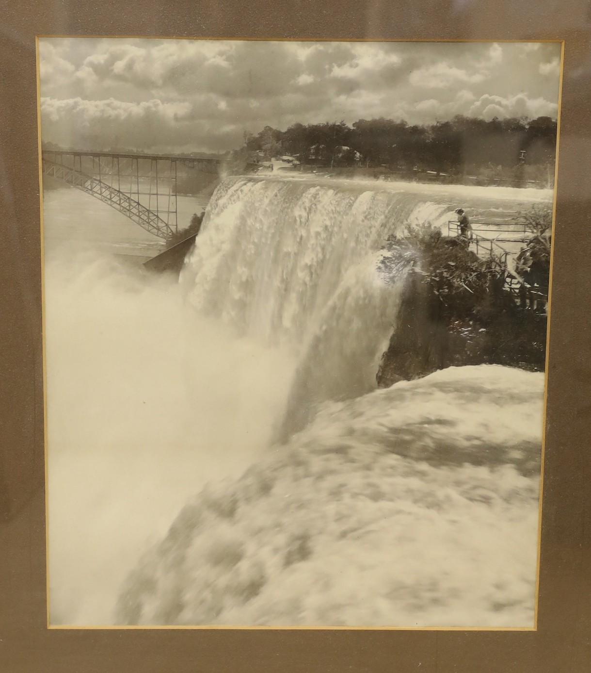 Three large format albumen print photographs comprising George Barker (1844-1894), Niagara Falls, 48 x 40cm The Colosseum and St. Mark’s Square Venice, c.1910, the former 41 x 54cm